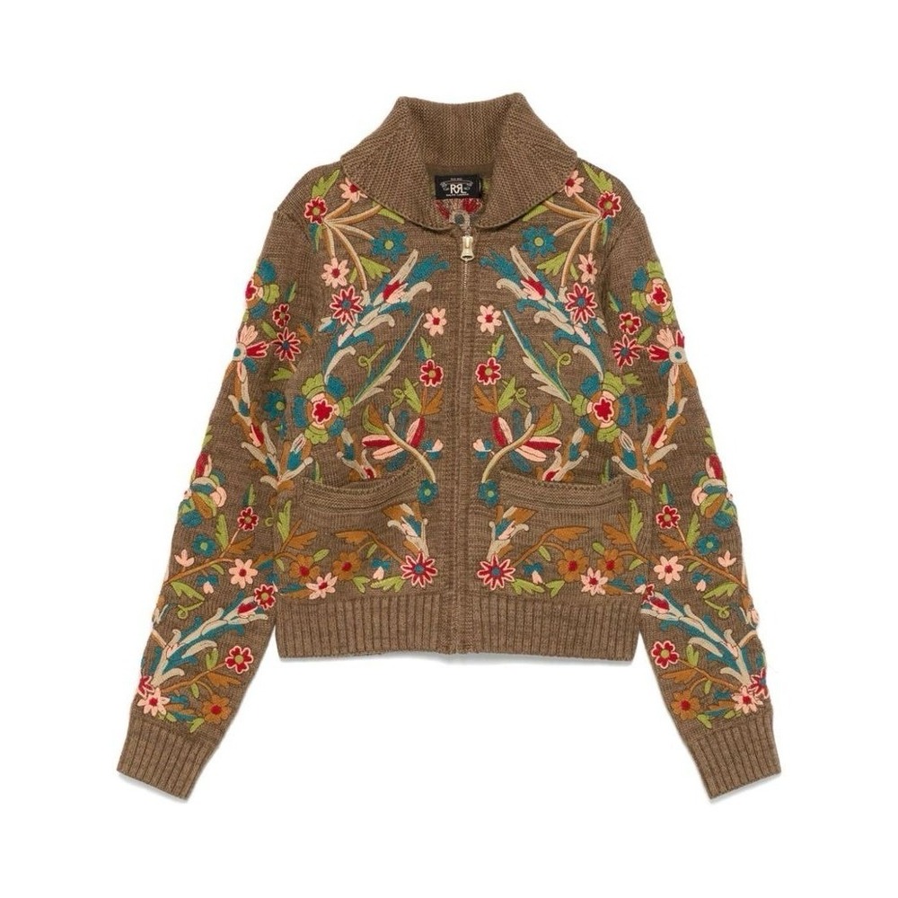RRL floral embroidered Women cardigan Sweater  Size 3.